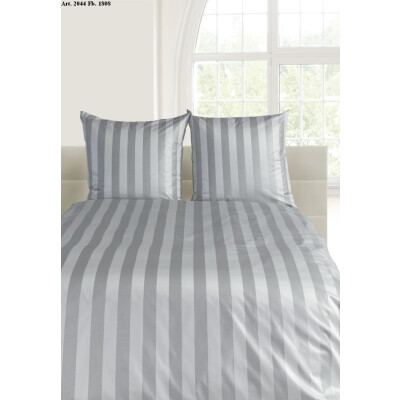Mako-Brokat-Damast Bettwäsche - Curt Bauer Como 155x220 + 80x80 cm-1808 perlgrau
